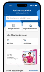 Screenshot des Ausschnitts der App der Rathaus-Apotheke